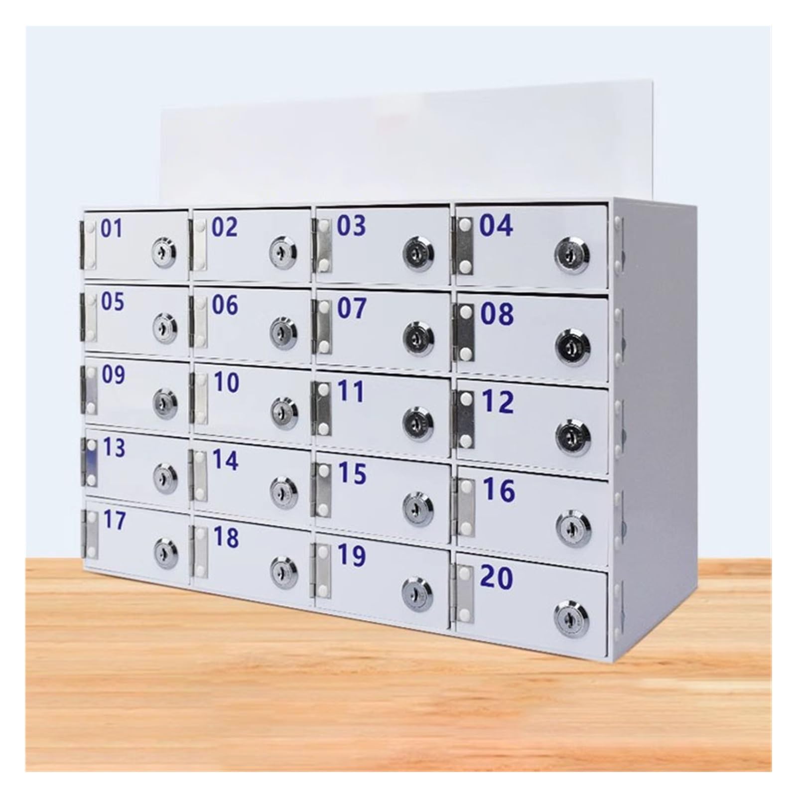 Scatola portaoggetti da parete per telefoni cellulari in acrilico con serrature, ideale per stanze di classe, impiegati, uffici e fabbriche. (5 Grid)