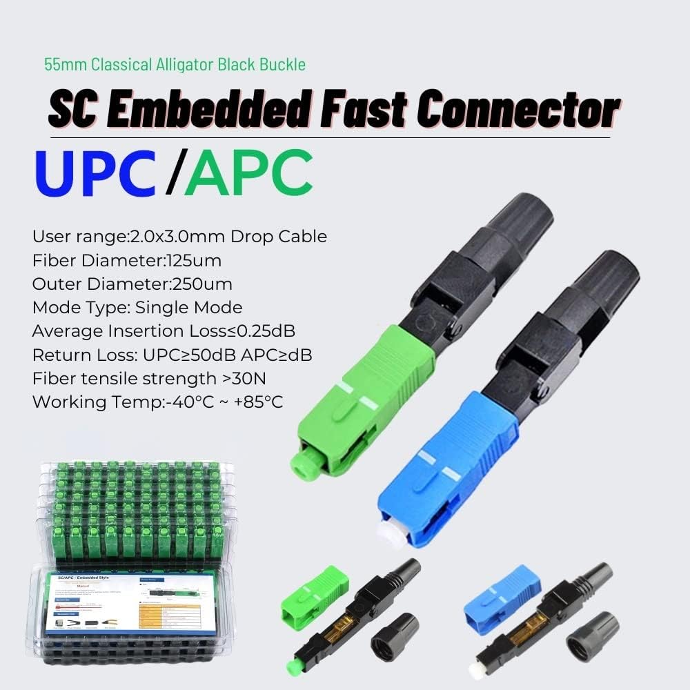 Wie kann das sein SC APC/UPC Singlemode Glasfaser-Schnellverbinder SC Schnellverbinder(APC200PCS)