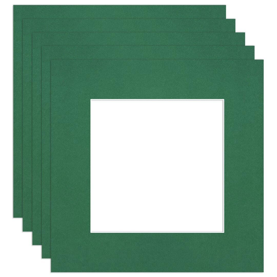 Procut Global 8x8" Emerald Picture Mounts to Fit 5x5" Aperture - Precision Cut Cardboard Photo Mount - Ideal for Frames, Prints, Artwork & Certificates - Sizes & Colours Available - 5 Pack โ image 1