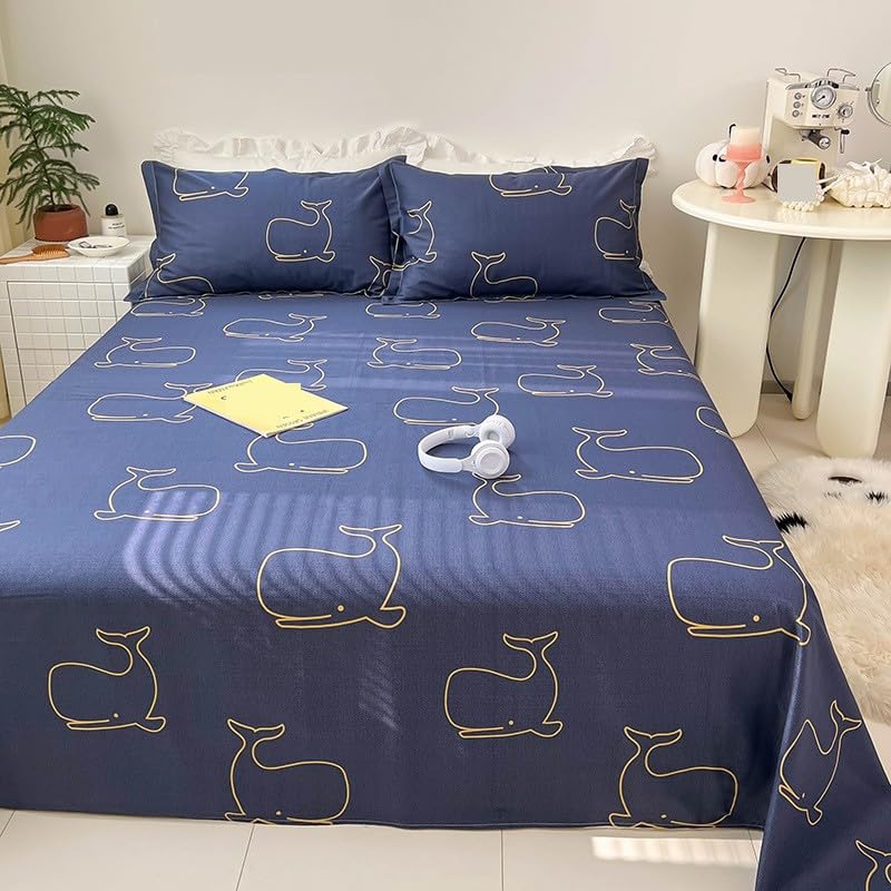 Draps simples pur coton 230x250cm grand drap plat pour lit 1,5m et 1,8m