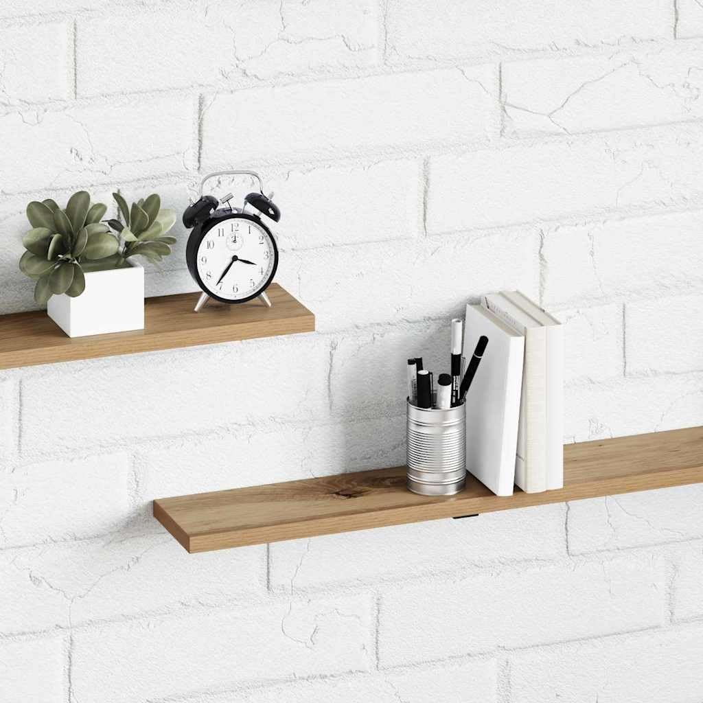 4er Set Wandregal Brett Braun 100x10x1,5 cm Holzwerkstoff