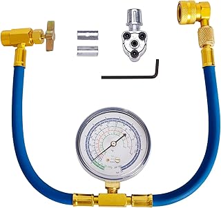 R134a Refrigerant Recharge Kit with BPV31 Bullet Piercing Valve and R134a Quick Coupler, R134a/R-12/R-22 Freon Refrigerant Hose Can Tap Kit for A/C System - Easy to use