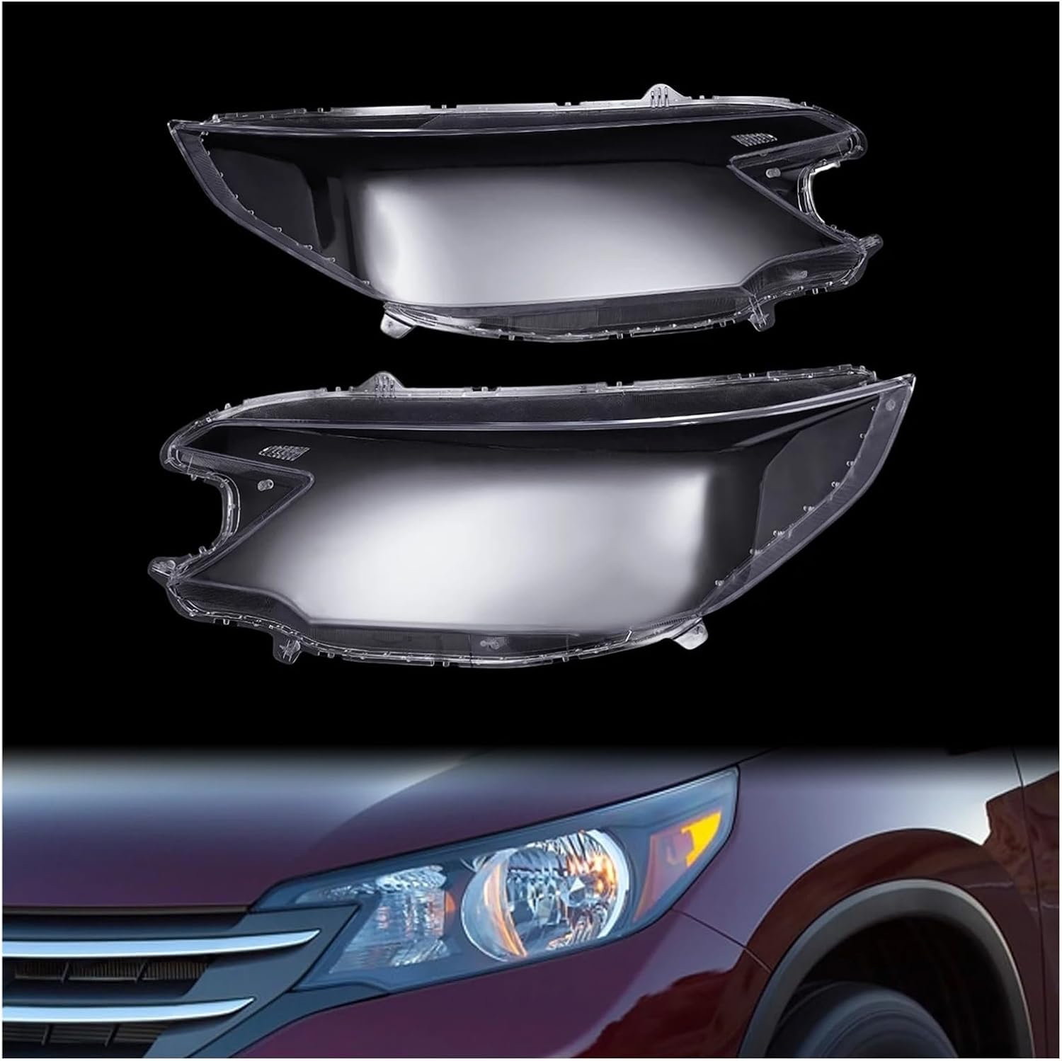 Head light Lens Head lamp Lampshade Cover Compatible Compatible Compatible for Honda for CRV 2012 2013 2014 Replacement(Large) (AP)