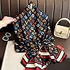 FairyCity Luxury Silk Scarf Black with Multicolor ... #2