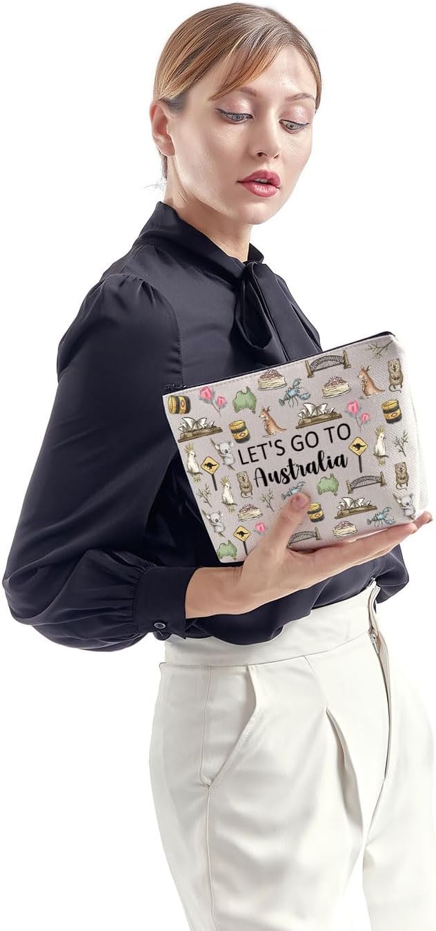 ZJXHPO Australia Trip Travel Case - Australia Travel Gift & Vacation Souvenir Makeup Bag With Zipper - Image 6