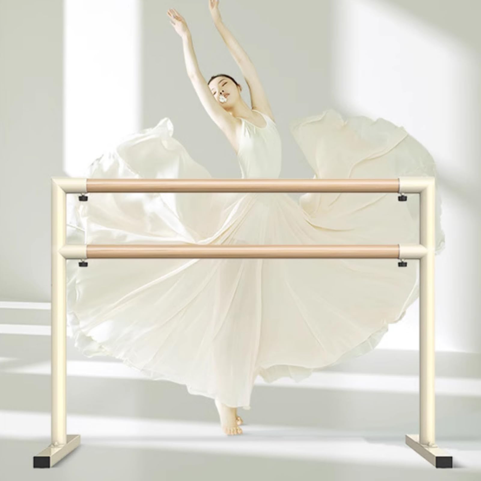 Barre horizontale de gymnastique réglable et barre de ballet double