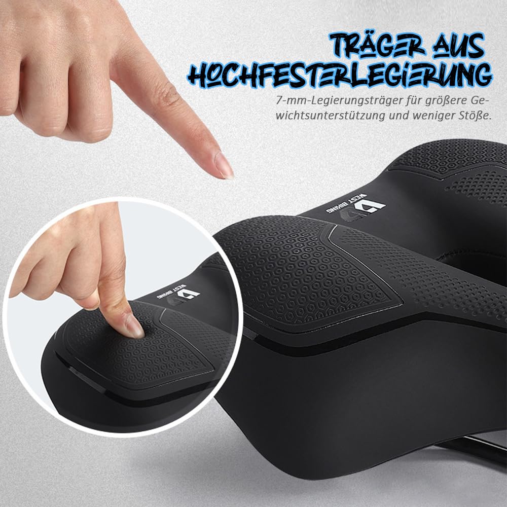 Bike Sattel Premium Universal, 2023 Newest Fahrradsattel Herren Damen Bequem, Mountainbikesättel mit Federung Cityradsättel Memory Schaum für Herren Damen Kinder