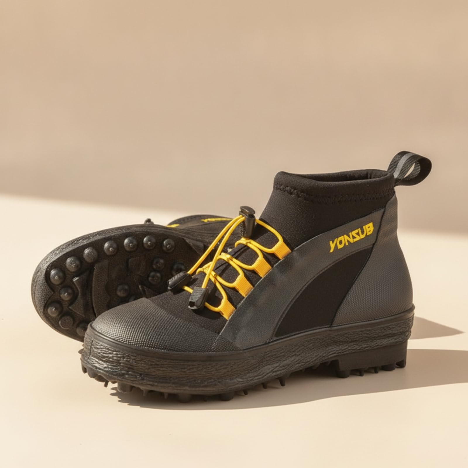 Baoblaze Chaussure de Randonnée Antidérapante Homme Femme Bottine de Pêche Soulier Aquatique Chaussure de Marche Fermeture par Cordon Élastique et Tirant Talon, Array, Noir Orange, 40 | Faciles à Enfiler, Antidérapant, Chaussure avec Semelle Crantée, pour