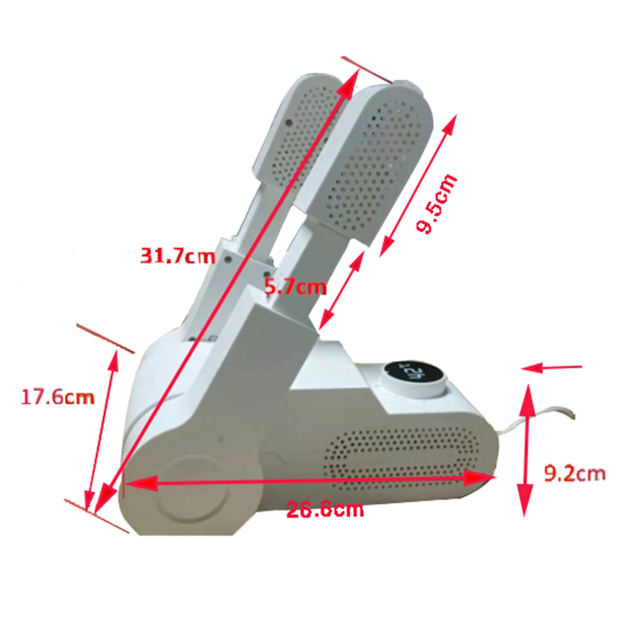 Faltbarer Elektrischer Schuhtrockner Schuhtrocknerwärmer mit Timer, Trocknen von Skischuhen, Schuhen, Mützen und Socken/White/Adjustable