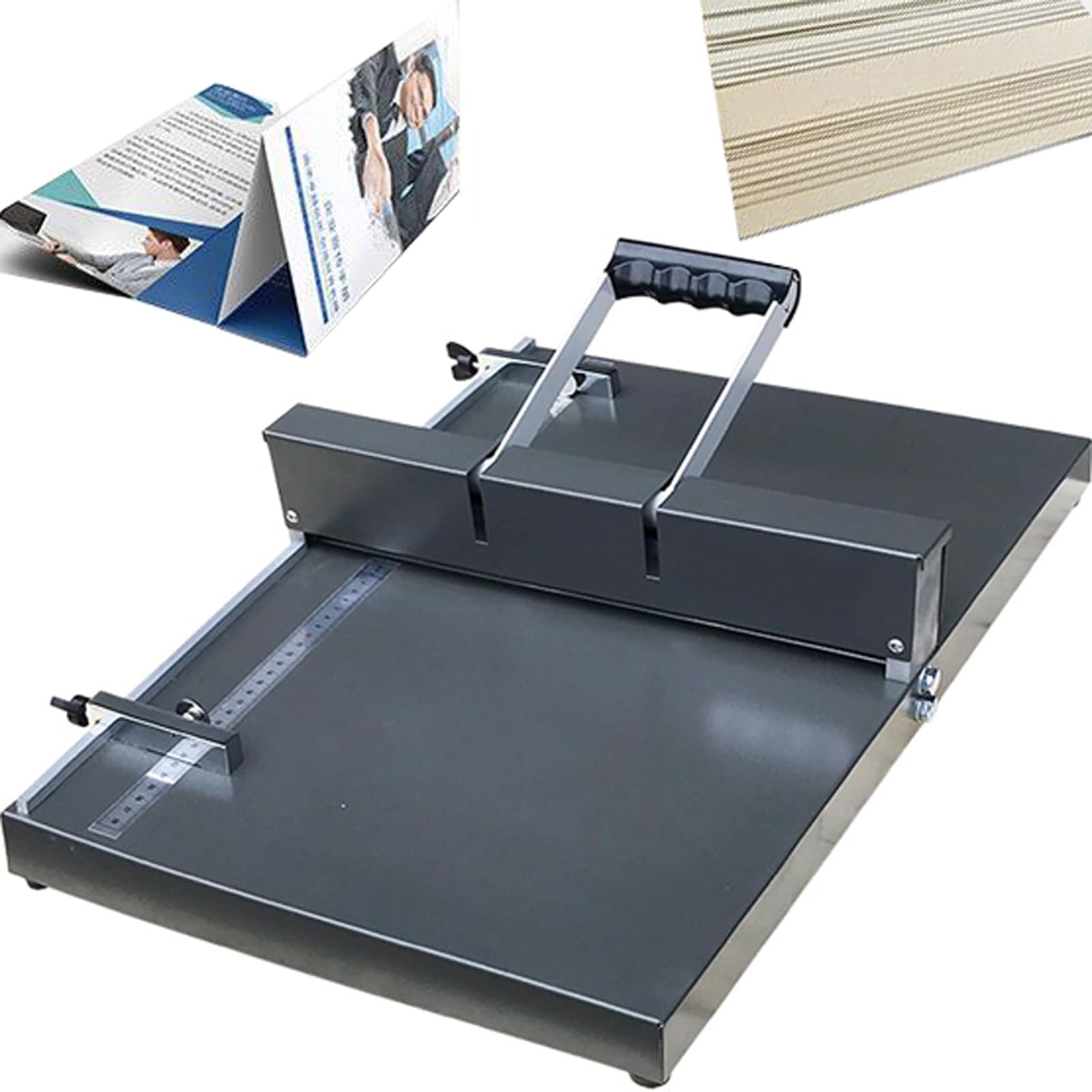 Máquina plegadora manual, máquina plegadora de papel de 350 mm, máquina plegadora de papel A3/A4, plegadora de papel metálica de escritorio de alta resistencia, máquina plegadora de papel for marcar