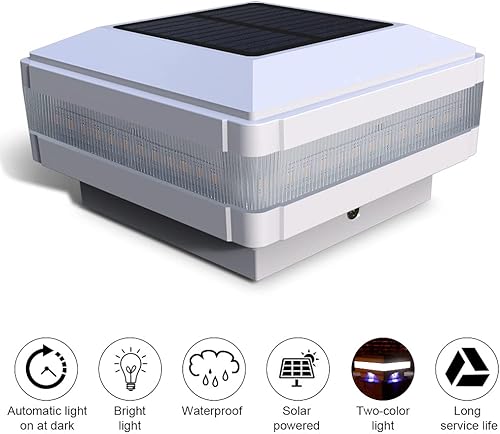 Miniatura 9 de FVTLED Flexfit - Paquete de 8 luces solares para postes de madera para exteriores, funciona con energía solar, para postes de madera de 3.5 x 3.5, 4