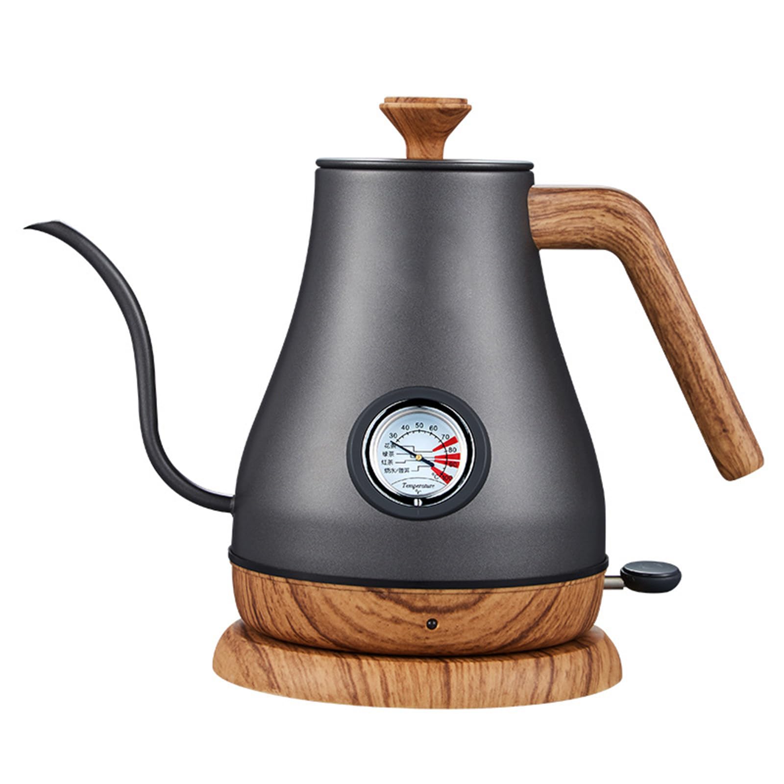 Bollitore Elettrico a Becco Lungo, bollitore Elettrico per Il tè, bollitore con Display della Temperatura, caffettiera Fatta a Mano