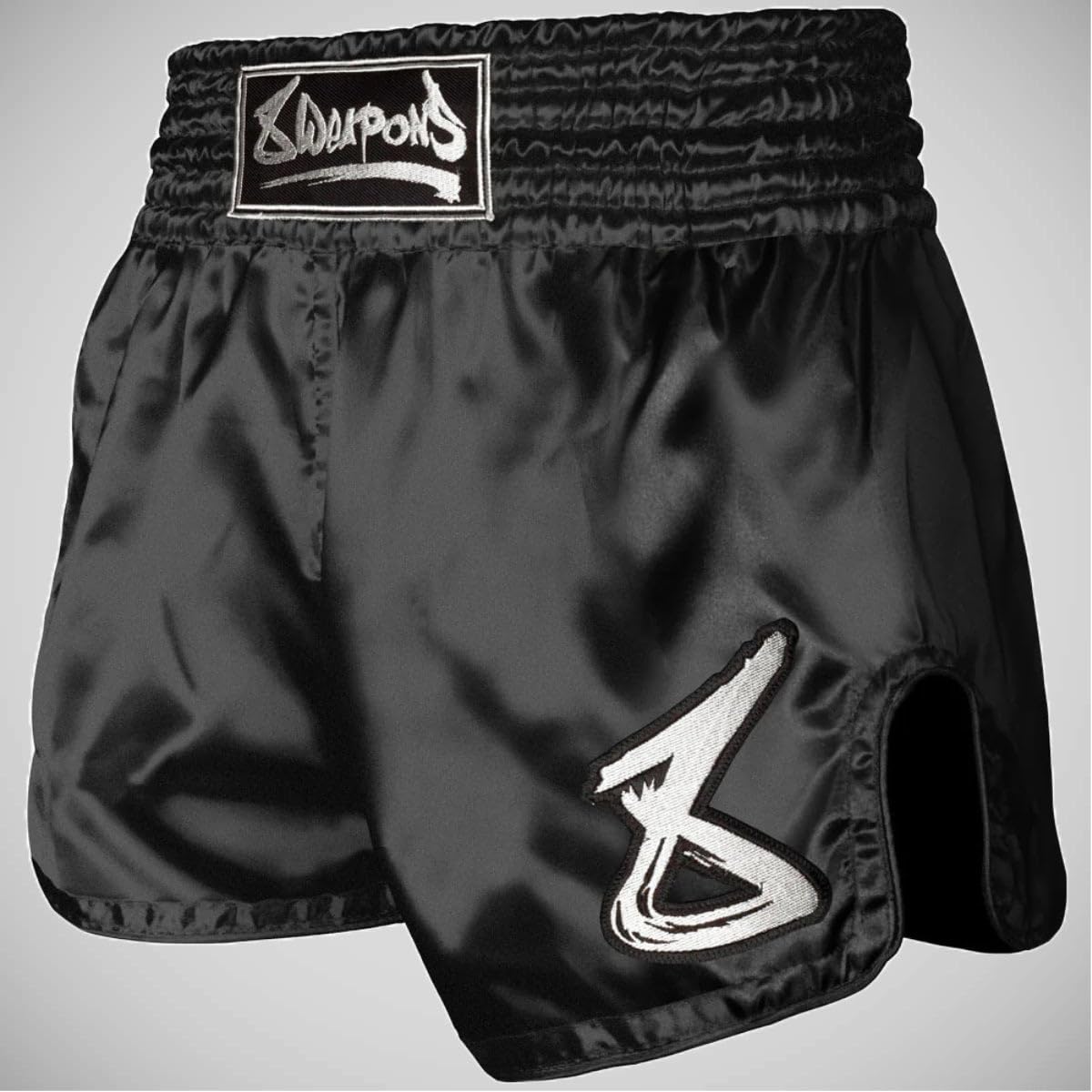 8 Weapons Pantalones cortos de Boxe Thaï Strike Negro