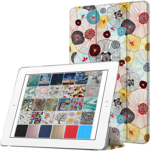 Image of DuraSafe Cases for iPad 9.7 Inch 2013 Air 1 Gen [ Air 1st ] A1474 A1475 MD785LL /B MD788LL /B MD786LL /B Printed Slim Lightweight Protective PC Dual Angle Stand Clear Flip Back Cover - Yarn Flowers
