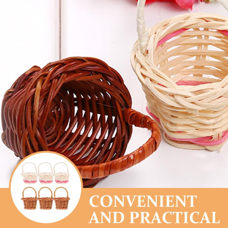 Mini paniers tissés de mariage pour dragées et table champêtre - 2