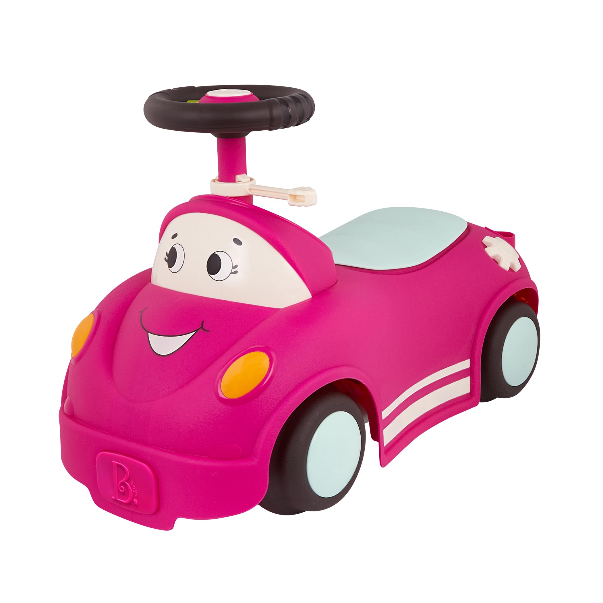 B. toys Rollin' Riders Ride-On Race Car with Lights, Storage, Pink, Riding โ image 1