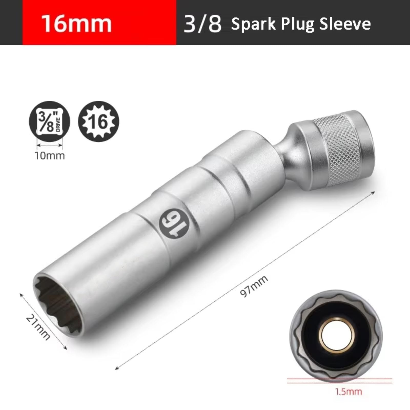 Coche Magnético para Llave De Bujía Kit De Reemplazo De Instalación De 14/16mm Reparación Extracción De Llave Inglesa Juego de Llave para Bujías