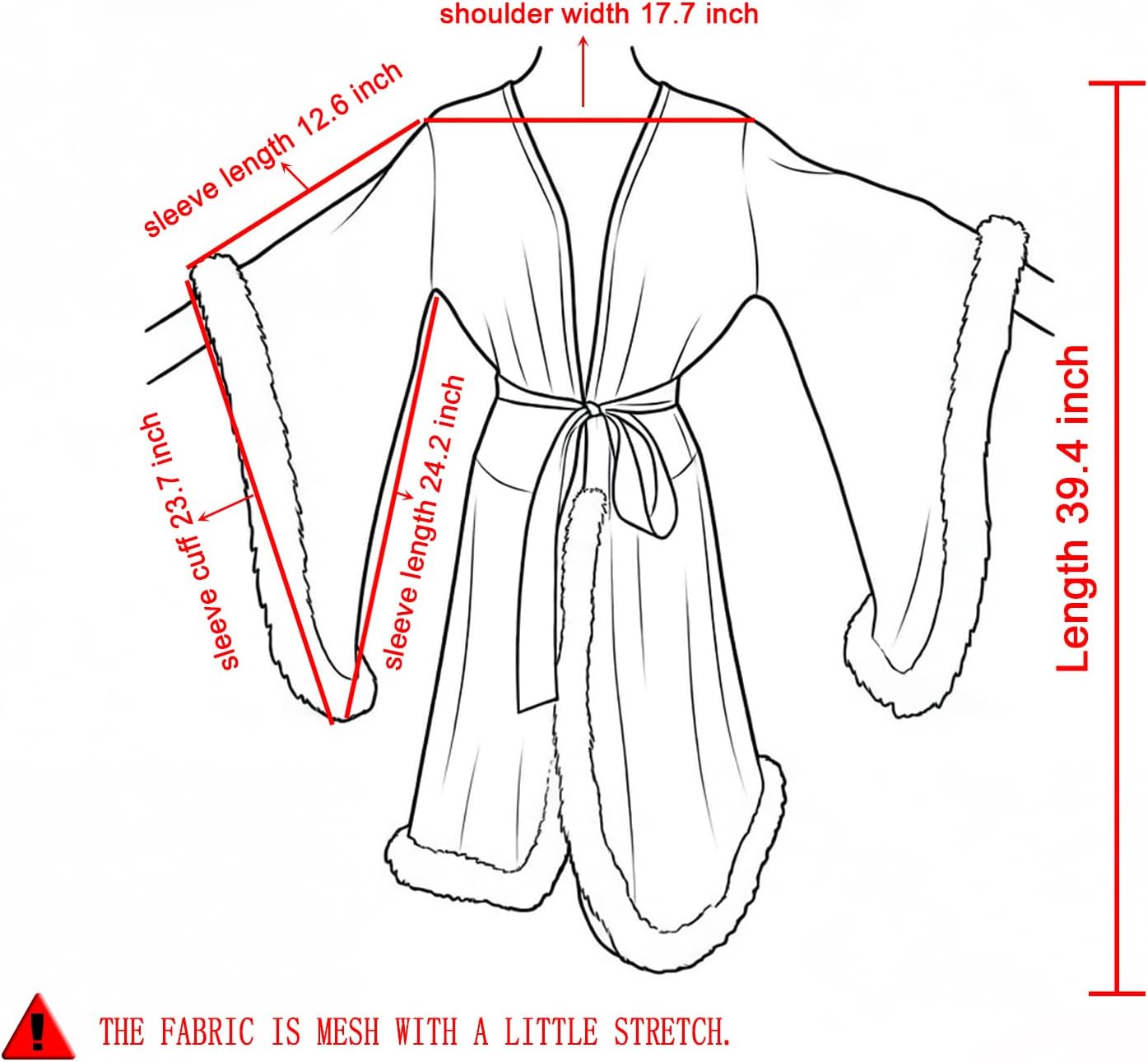 Robes For Women Tulle Robe with Faux Fur Trim, Sexy,Soft and Comfortable,Perfect for Spa Nights and Maternity Photoshoot - Image 3