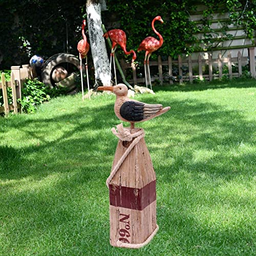 Linfevisi Seagull Statue Figurine Resin For Garden Seagull Decor On Pillar Seagulls Sculptures Nautical Decor Coastal Decor Beach House Decor For Mantel 11 Inch High #TOP1