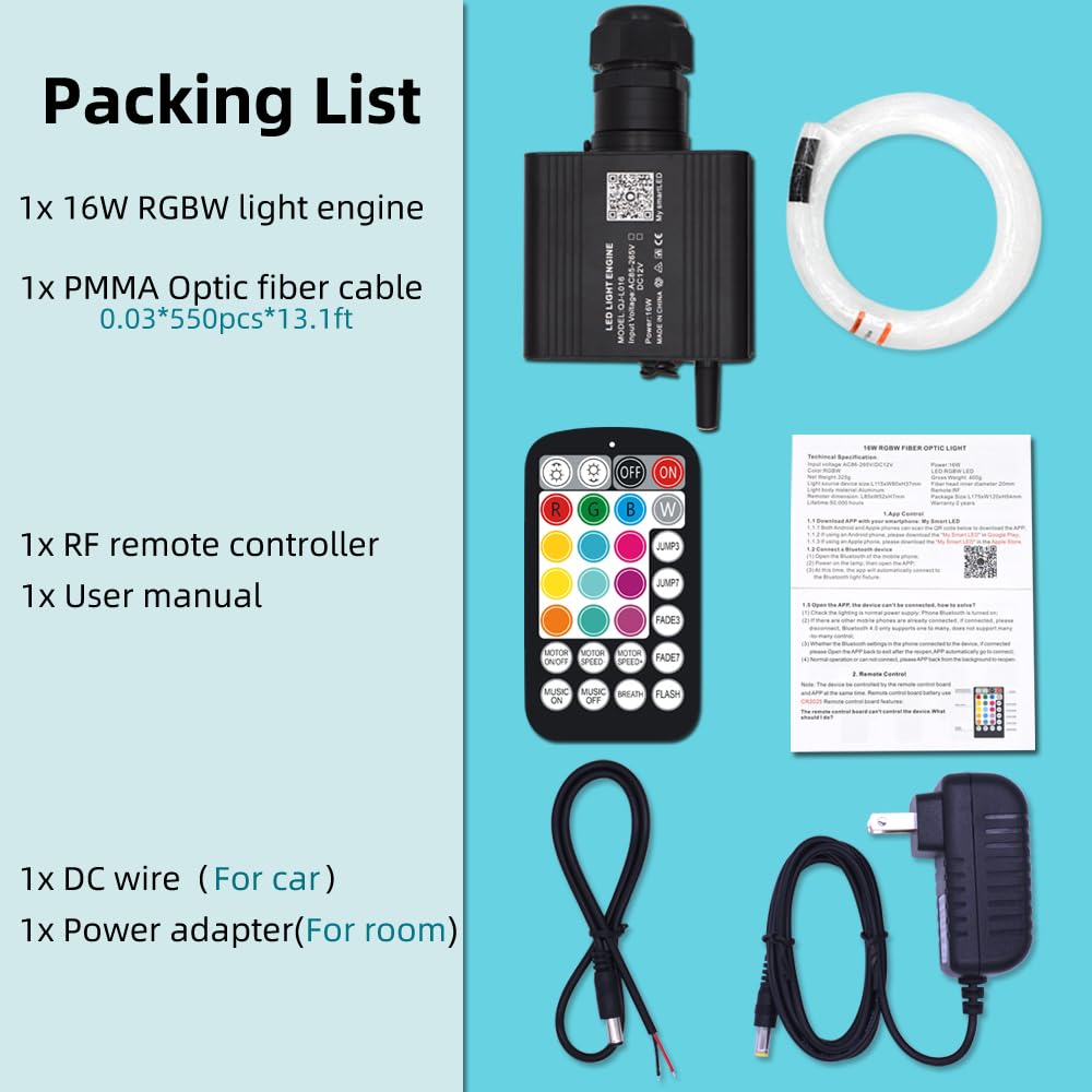 Starlight Headliner Kit 550 Pieces Twinkle Fiber Optic Starry