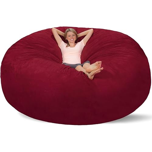 Comfy Sacks Memory Foam Bean Bag Chair, Merlot Cords