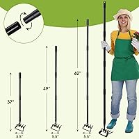 Vista 6 de Herramientas de jardinería para extractor de malezas, azada de jardín Hula y rastrillo de 4 púas 2 en 1 herramientas de jardín para deshierbe, azada
