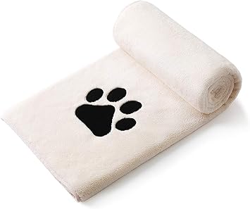Amazon Perco ペット用タオル 超吸水 厚手 マイクロファイバー 犬 猫 体拭き 75cmx127cm ライトベージュ Perco バスグッズ 通販