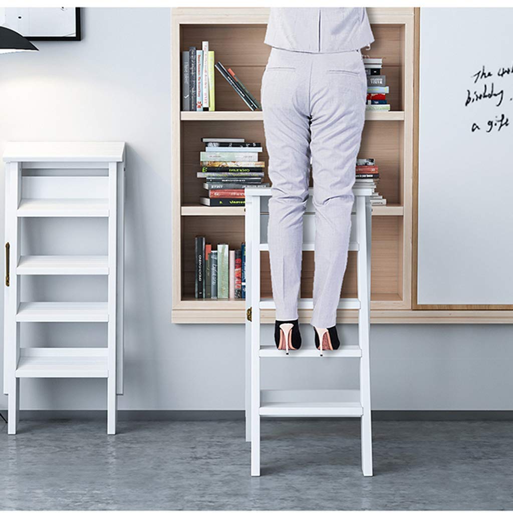 Einfach Und Bequem Klapptrittschemel, Kiefernholz Householdal Schritt Hocker, Klappstuhl Mit 5 Schritt Lift, Klappen Bibliothek/Küche/Büro, Trittschemel Mit Griff