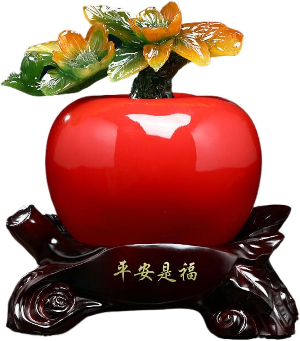 福禄平安苹安果摆件 Feng Shui Figurine Home Office Decor Chinese Gifts 中式招财客厅电视酒柜装饰品搬家乔迁新居礼品 8261