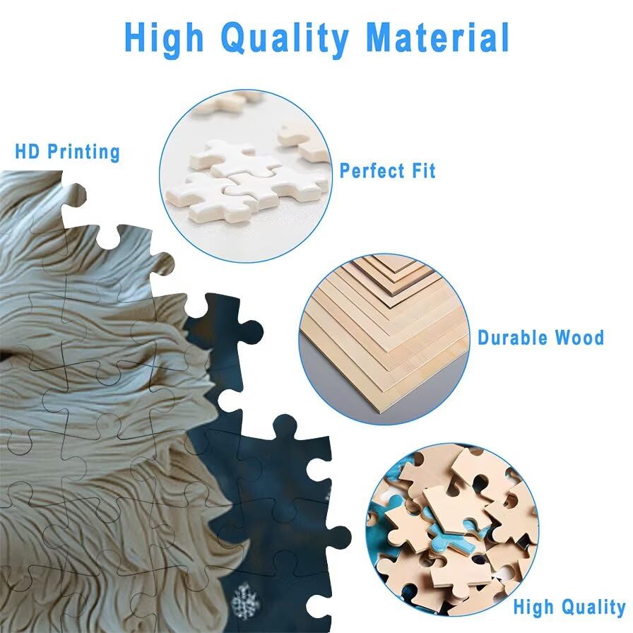 Puzzle 1000 Piezas, Puzzle Animal con Caja Regalo, Zorro Puzzles 1000 Piezas Adultos, Medidas: 75 x 50 cm, Rompecabezas Adultos de Madera, Rompecabezas Desafiante para Decoración Hogar y Pared, -5740