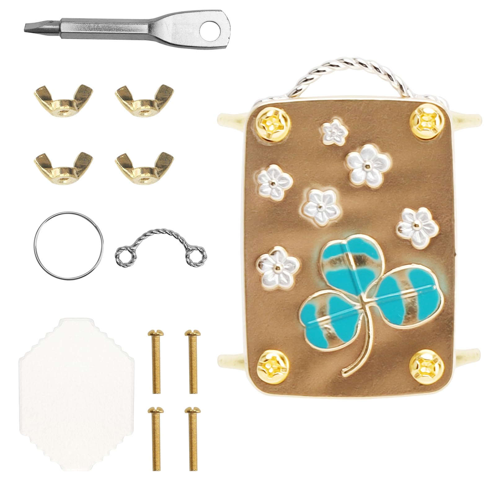 APOMOONS Mini pressa per fiori, micro flower press Set fai da te per bambini, pressa per piante con strumenti in metallo e 20 fogli di carta per l'arte fai da te, 5x3,5