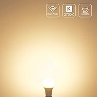 Vista 6 de Lepro Bombillas LED equivalentes a 60 vatios, 9 W, 800 lúmenes, no regulables, blanco cálido 2700 K, base media estándar A19 E26, 10000 horas