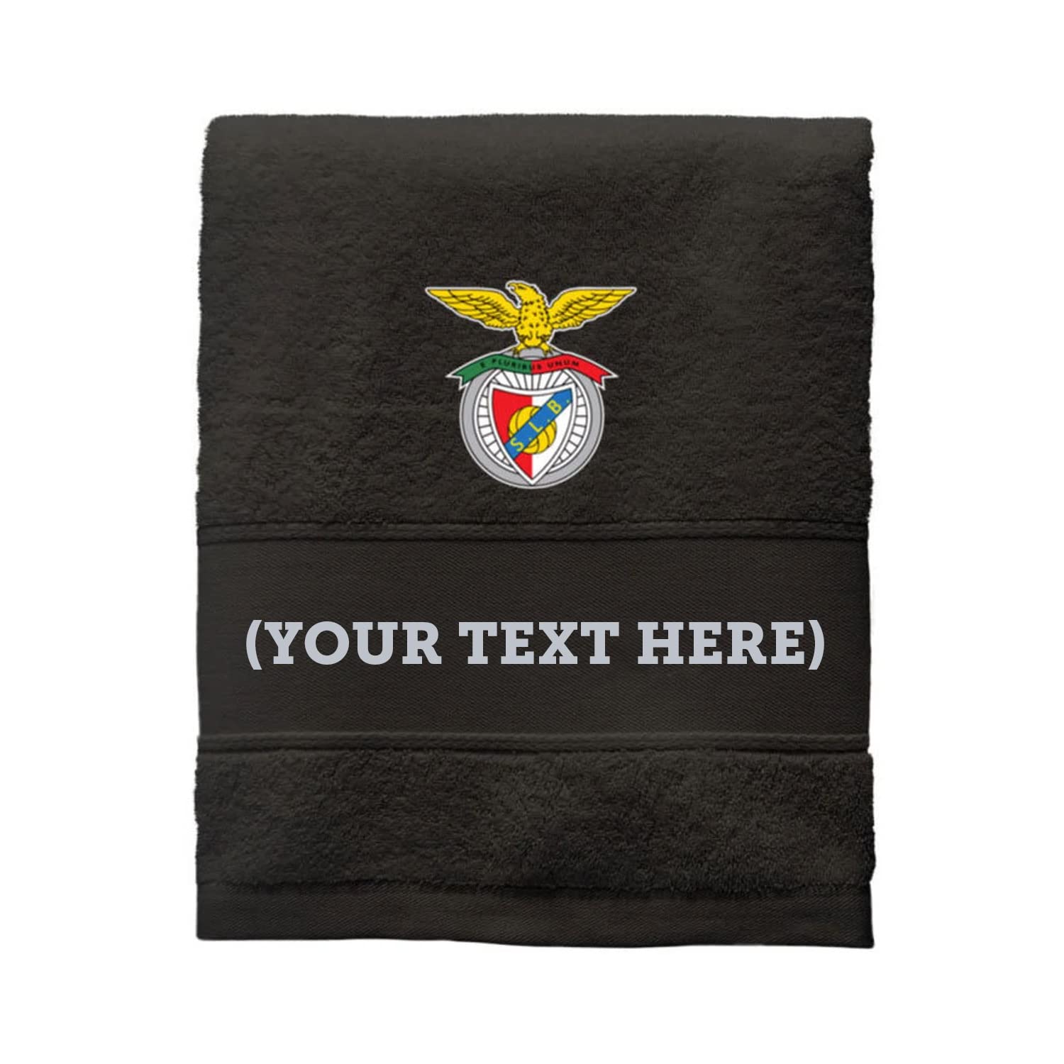 Serviette Benfica coton noir 50 x 100 cm drap de bain et de douche sport