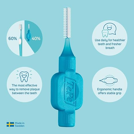 TePe Interdental Brushes Original Yellow 8 Brushes (8 pieces) Plaque removal effective cleaning of interdental spaces for medium-sized interdental spaces