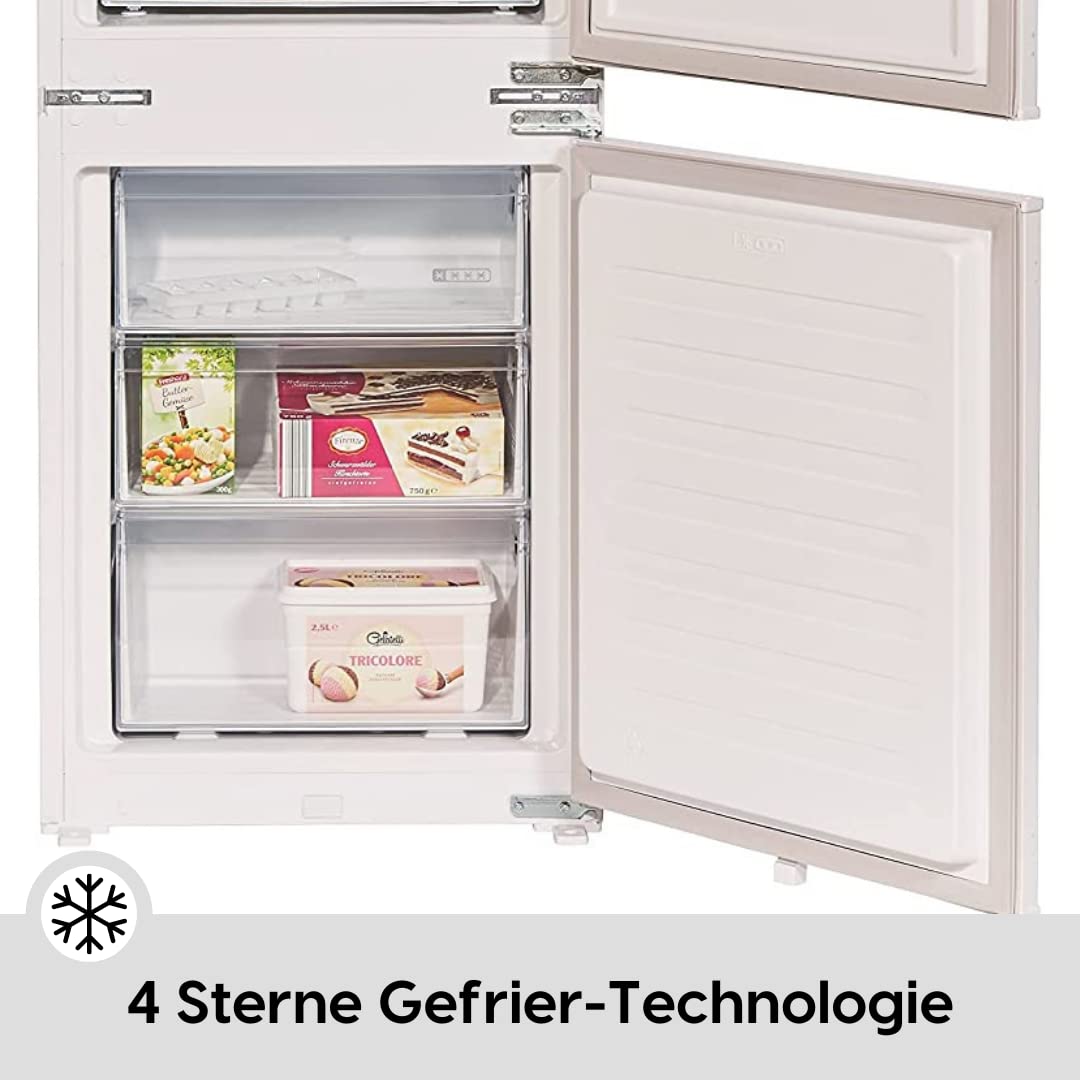 Wolkenstein WKG257.4NF EB Einbau Kühl-Gefrierkombination 246l Kühlen 63l Gefrieren LED Kühlschrank integrierbar No Frost wechselbarer Türanschlag leise