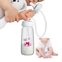 Hand Free Pacifier Bottle, Hand Free Silicone Bottle, Silicone Leakproof Portable with Nipple Straw, Kids Milk Bottles for Boy Girl Parent Home Bedroom Living Room Kitchen Hotel Outdoor