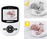 Moniteur de bébé vidéo avec appareil photo numérique, ANMEATE Moniteur vidéo numérique sans fil 2.4Ghz avec moniteur de température, 960ft Plage de transmission, 2-Way Parler, vision nocturne, batterie de grande capacité