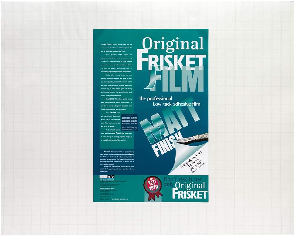 Original Frisket 52810 25-Inch by 20-Inch Matt Masking Film Sheets, 10-Pack