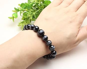 数珠 　腕輪　ブレスレット　ブレス　 般若心経彫り 黒オニキス 10mm珠 Amazon｜[和ごころ念珠堂] 般若心経彫 ブラックオニキス 10ミリ