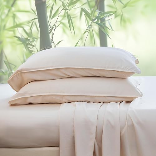 Simple&Opulence Juego de sábanas de 100% viscosa de bambú, 4 piezas, refrescantes, suaves y transpirables, rayón de lujo y sedoso (1 sábana