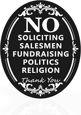 No Soliciting Sign, Door Sign for House Self-Adhesives Sign for deterring Unwanted Visitors or Wall Acrylic Material
