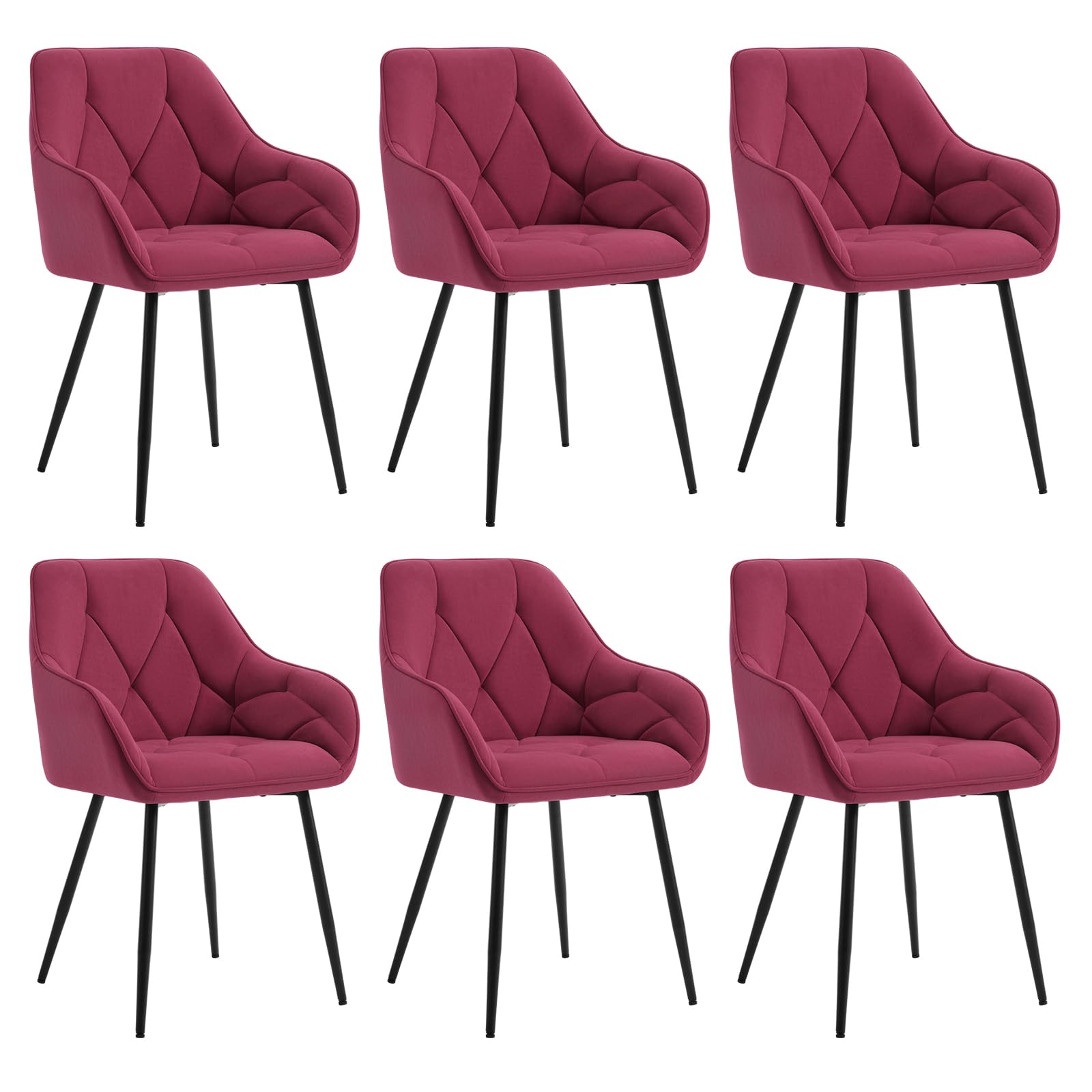 WOLTU Esszimmerstühle, für Esszimmer Wohnzimmer, ergonomische Küchenstühle gepolstert mit Armlehnen, Metallbeinen, Sitzfläche aus Samt
