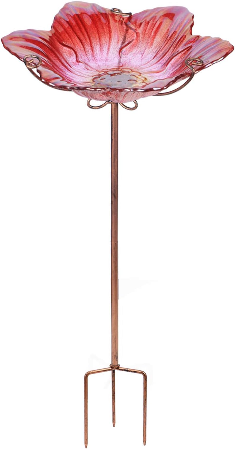 ART & ARTIFACT Flower Bird Feeder Stake Cast Iron