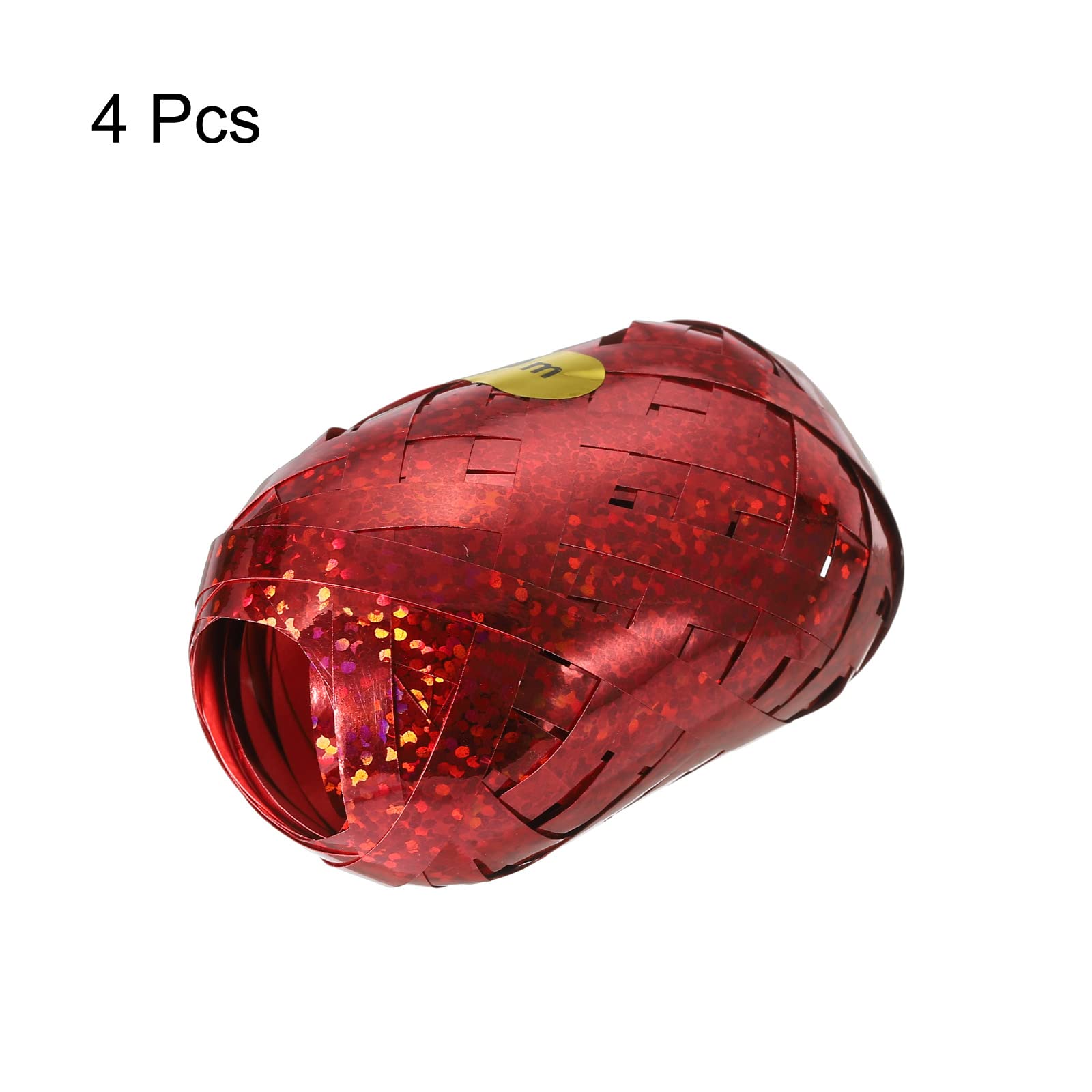 PATIKIL 4pcs Curling Ribbon Crimped Balloon String 5mm Laser Metallic Shiny 10m for Christmas Wedding Gift Crafts Florists Decoration Red - Image 3
