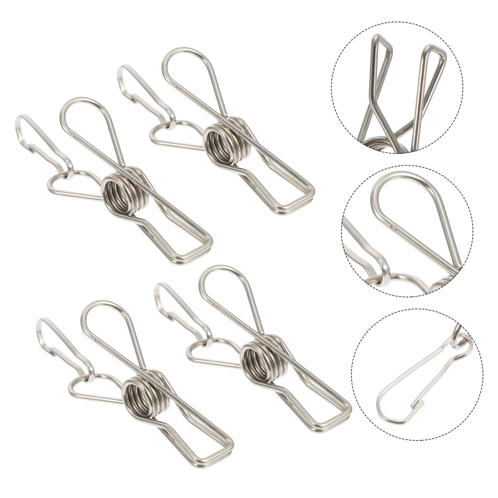 Pinzas de ropa de acero inoxidable para colgar en la ropa, 20 piezas de abrazadera de acero inoxidable resistente al viento, clip de acero inoxidable simple resistente al viento