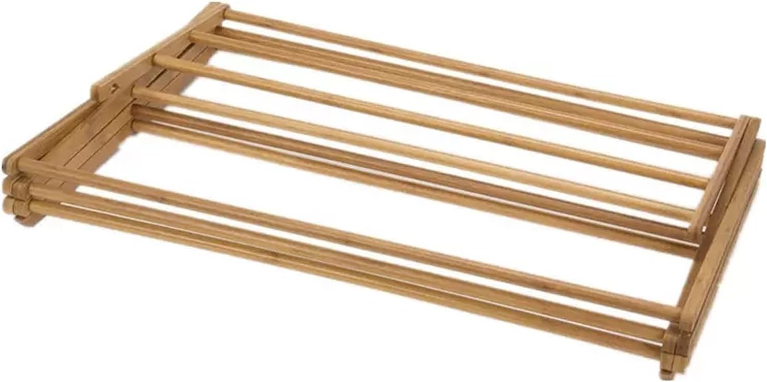 Folding Bamboo Clothes Drying Rack - Portable Space-Saving Indoor Airer for Drying Socks, Towels, Underwear, Diapers, Face Masks, and Caps