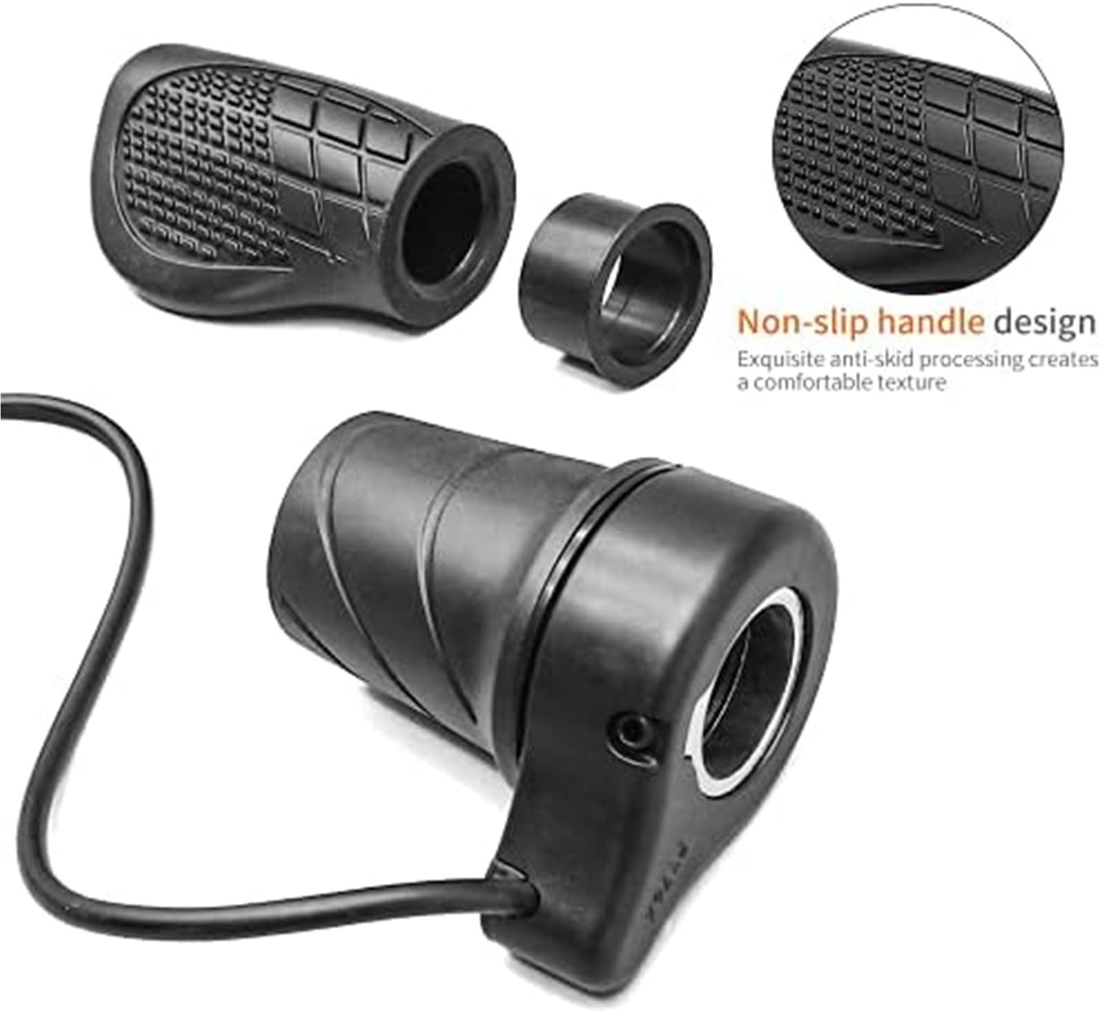 Bicicletta elettrica Maniglia sinistra 76X Acceleratore a mezza torsione 24V 36V 48V 60V 72V Spina impermeabile Acceleratore a pollice per scooter