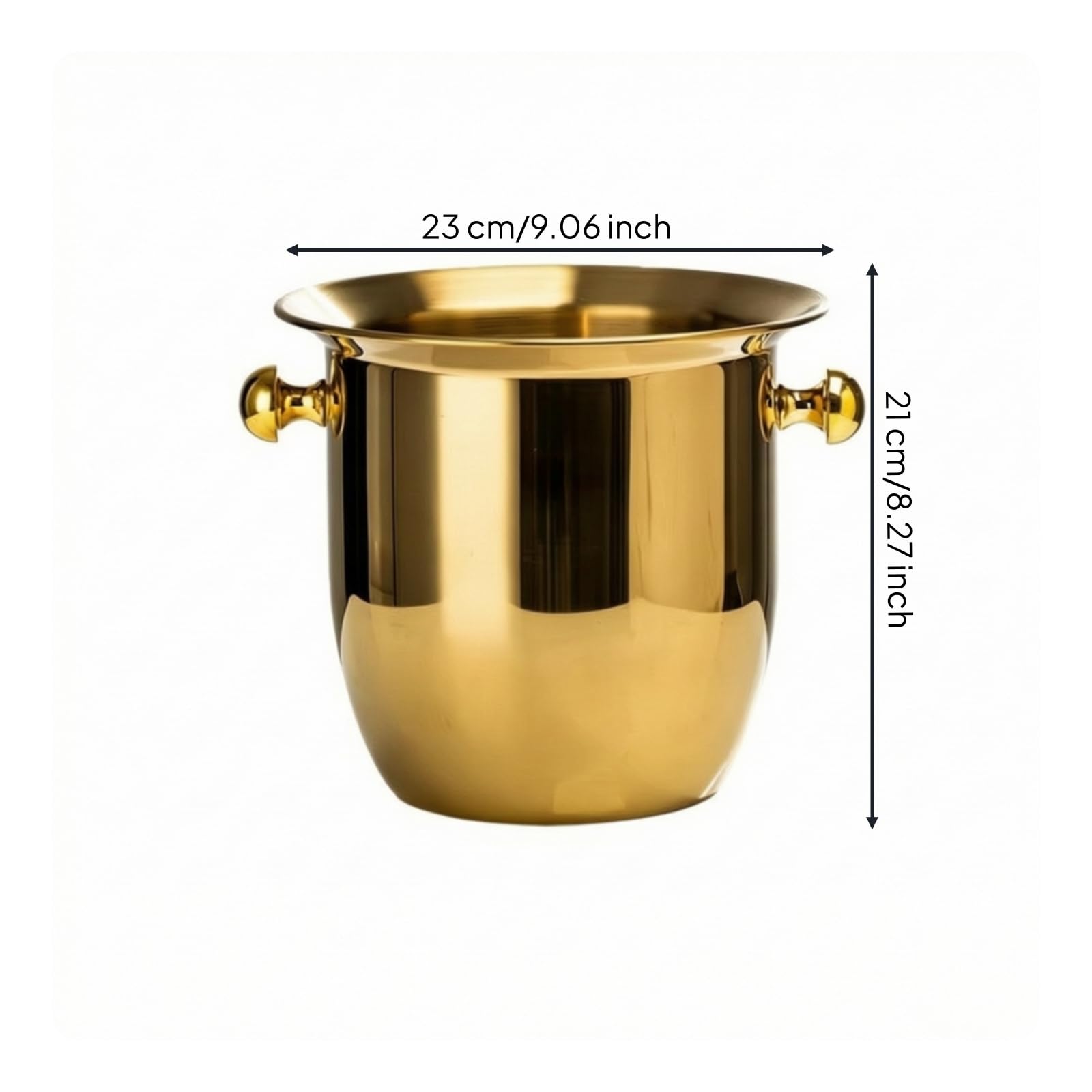 Cubitera Acero Inoxidable Dorado Cubeta Hielo con Elegante Cubo Hielo con para Bar, Restaurante, Superficies, 5L, Moderno Minimalista