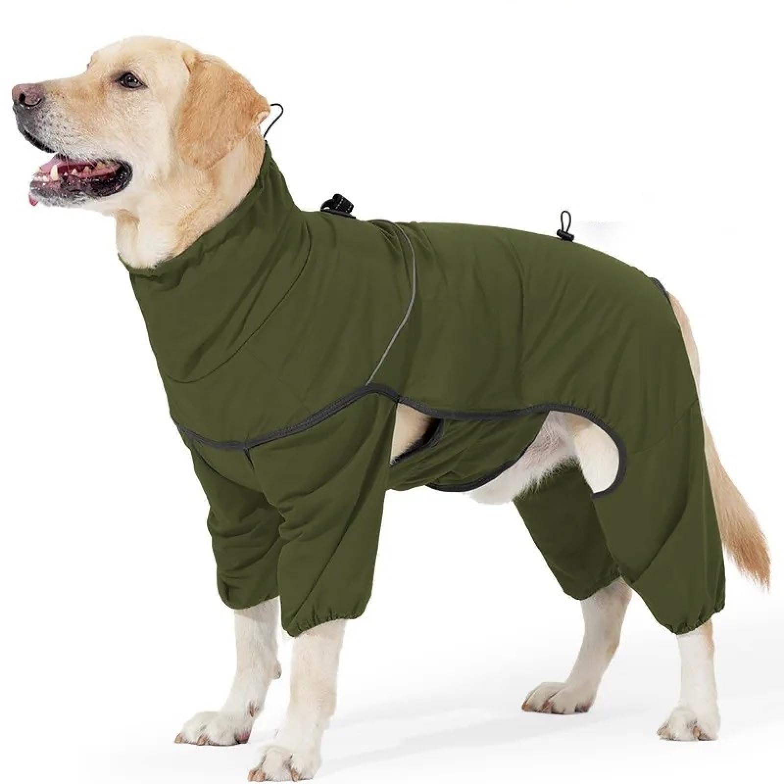 Combinaison de neige 4 pattes pour chien isolée et imperméable kaki M