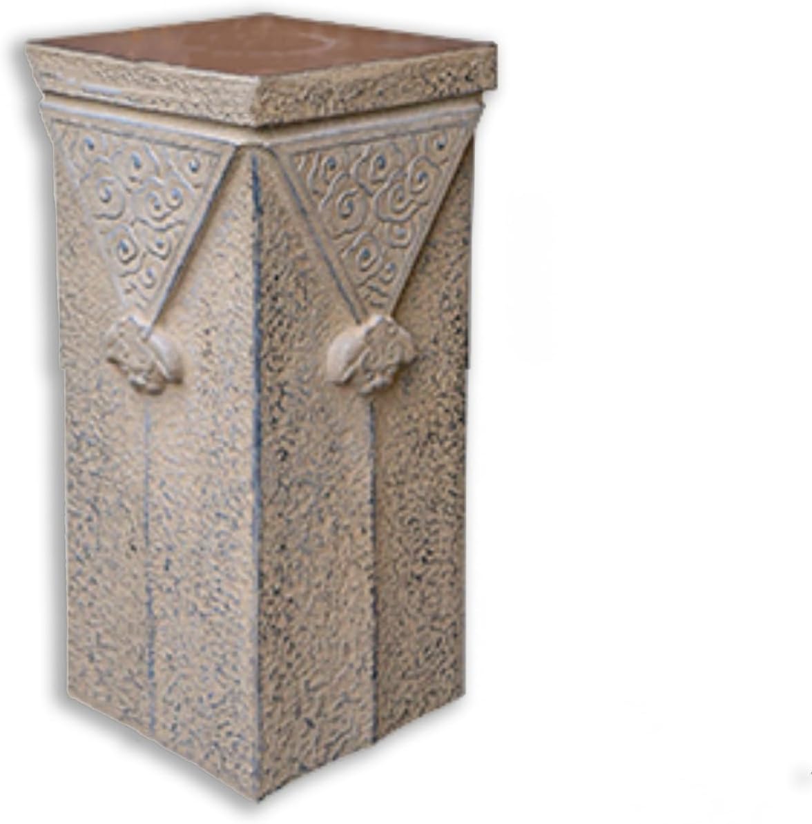 ARCVOX Xiangyun Decorative Column Stand, Garden Plant Pedestal, Asian Home Decor Antique Stone Look, Traditional Pillar Sculpture Display(Size M)